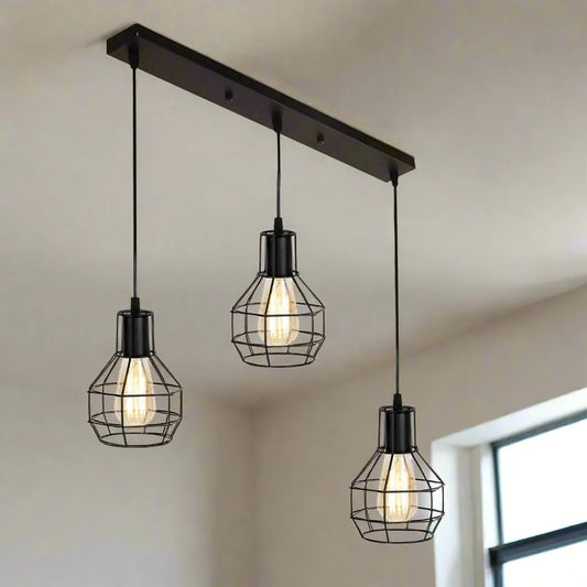 Plafoniera Vintage Industriale Retrò a 3 luci~3463