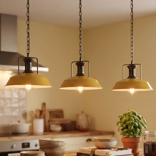 Industrie Pendelleuchte mit Kette | Vintage Fabriklampe E27 | Ø36cm ~4089