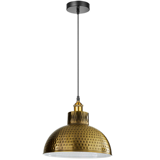 Retro Marokkansk Pendellampe Messing Hamret E27 ~3205