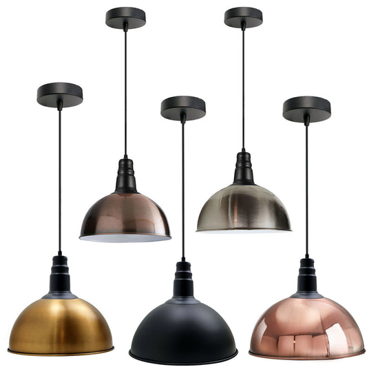 Industrielle Pendelleuchte Hängeleuchte Metall E27 messing Pendellampe~3828