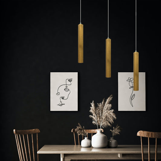 Pendelleuchte röhre schwarz , gold | Ø30cm | bar lampe~2603