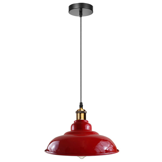 Lampada a Sospensione Retrò Rossa E27 Vintage Lampadario Ø 32 cm ~3393