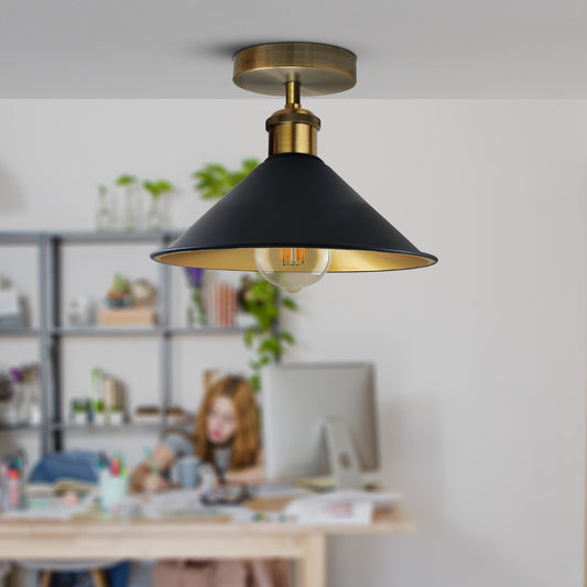 Unterputz Deckenleuchte – Vintage Trichter Deckenlampe Küche | Ø22cm | E27 ~3927