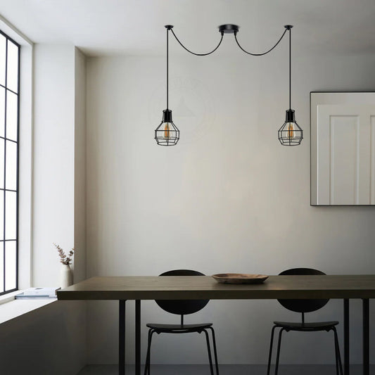 Lampada ragno industriale fai da te – 2 vie, E27 | Ø 15 cm