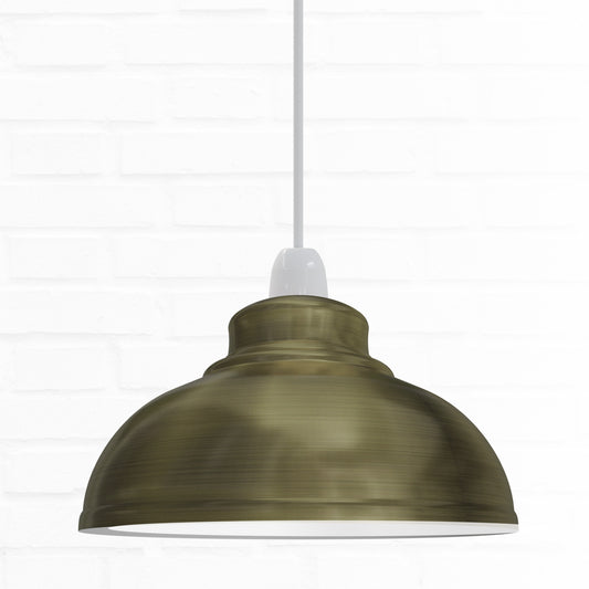 Grøn messing metal pendellampeskærm – 29 cm retro design | 60 W~2884