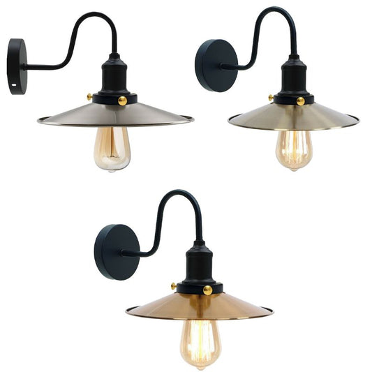 Wandleuchte schwarz gold E27