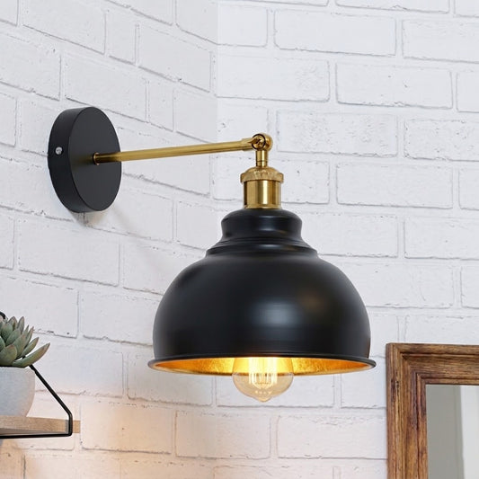 Sort indvendig guld væglampe | Justerbar ~3592