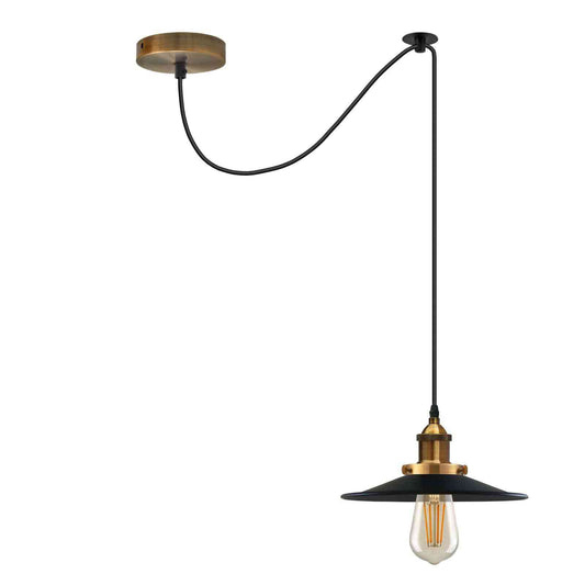 Vintage Fabriklampe – Dezentrale Teller Pendelleuchte | 2m | E27 ~3928