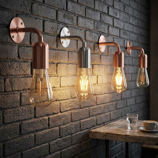 Vintage Wandleuchte mit E27 Fassung | Industrie Metall Wandlampe~3401