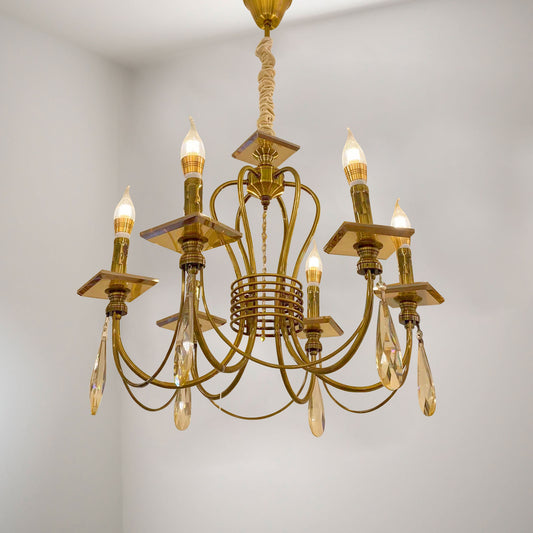 Modern Kristall-Kronleuchter goldener