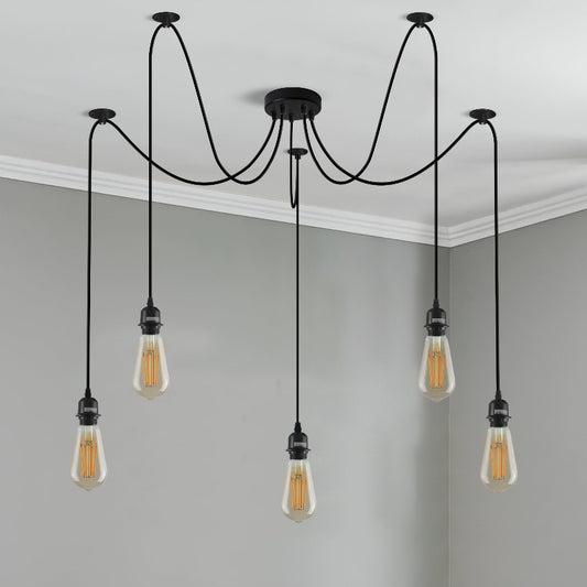 Vintage Spinnenlampe mit Pendellucte 5 Flammig