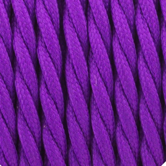 Cavo elettrico intrecciato 3x0,75 mm, viola, cavo in tessuto~1199