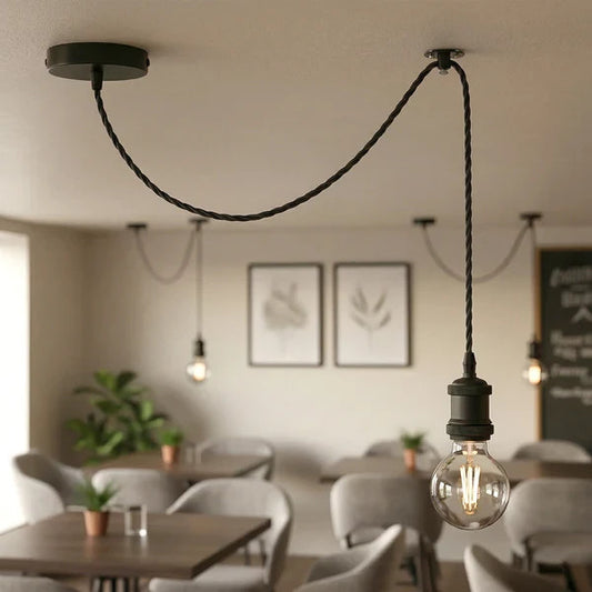 Pendelleuchte Verdrilltes Kabel mit Lampenfassung ~3813