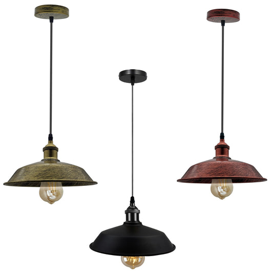 Retro Industrial Pendelleuchte E27 Metall Hängelampe für Kücheninsel ~3859
