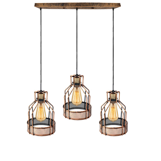 Industriel loftslampe med bur – Retro og moderne design ~ 3176