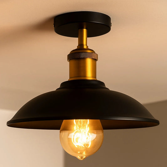 Lampada a sospensione da soffitto in metallo nero, lampada da parete per interni, per soggiorno ~1596