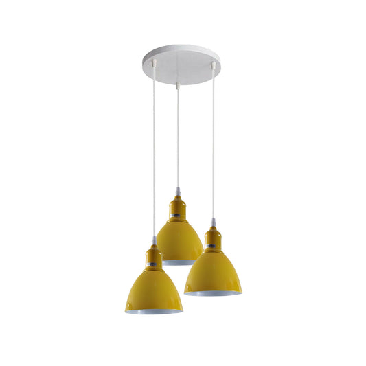 Pendellampe spisebord køkkenlamper hængelampe 3-flammet, 15 cm, gul ~2506