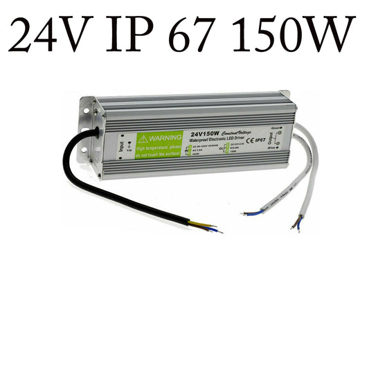 Vandtæt LED strømforsyning 150W 24V DC IP67 transformer til udendørs belysning ~ 2417