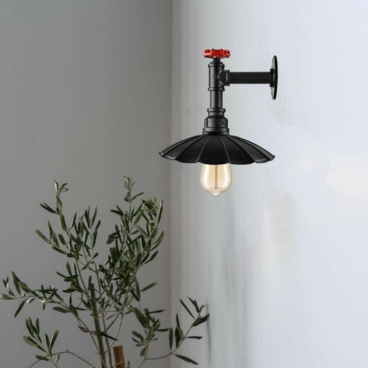 Industrieller Rohr-Licht-Regenschirm-Form-Schatten-Wand-Leuchter-Metalllampen-Armaturen für den Innenbereich lidsone.com