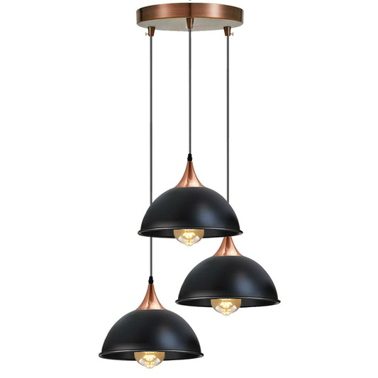 Moderne 3-Wege-Deckenpendelleuchte Cluster-Leuchte im schwarzen Lampenschirm-Stil