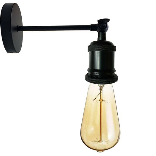 Wandleuchte innen| E27 Fassung Schwarz Wandlampe