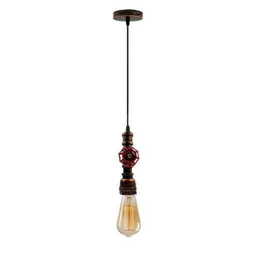 Vintage Industrial Pipe Type Moderne Deckenpendelleuchte Rustikal Rot lidsone.com-1