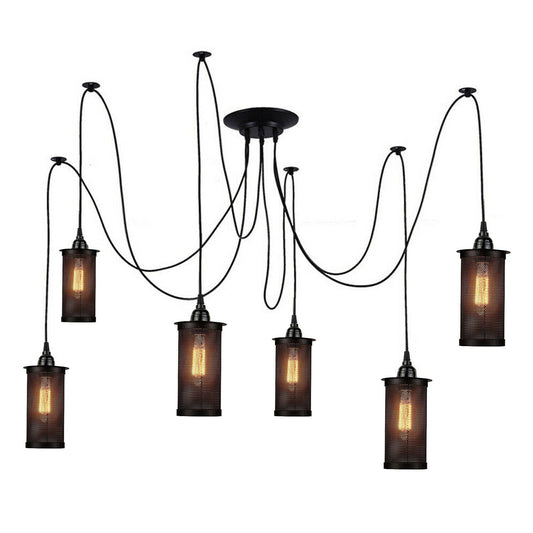 Retro Vintage Kronleuchter Deckenspinne Licht Industrielle Anhänger DIY Lampe E27