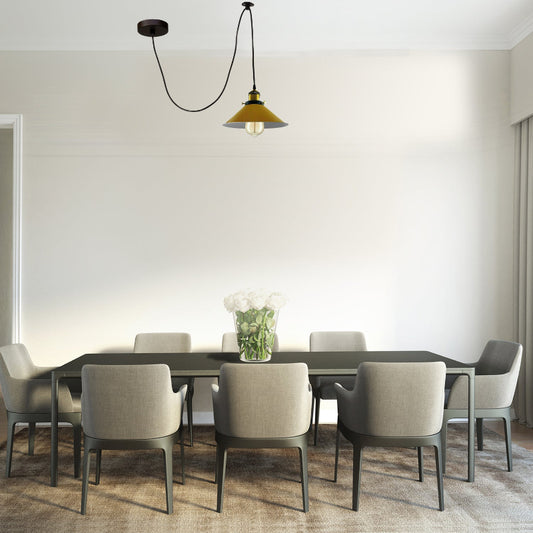 Spider-Leuchte in Gelb mit E27-Fassung, 22 cm, perfekt als Deko in Küche oder Schlafzimmer