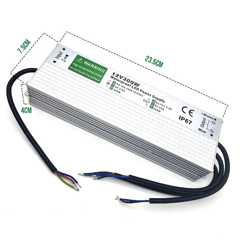 12 ip67 300 w size