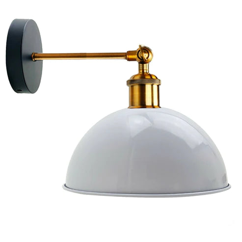 Weiß  Metall-Wandlampe kuppelförmiger