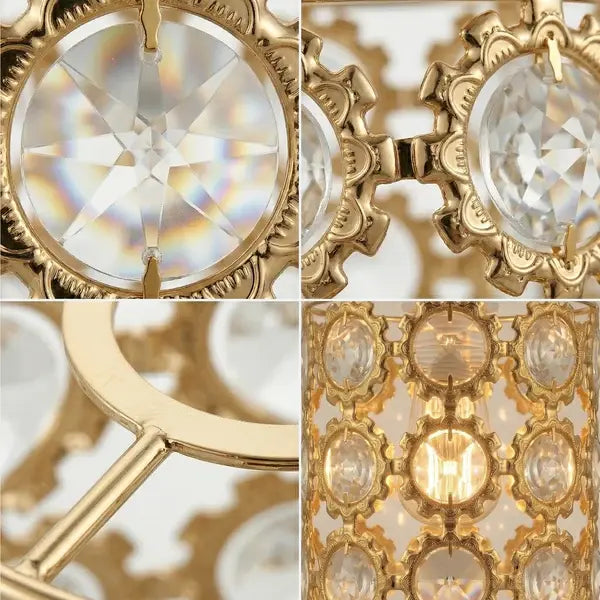 Pendelleuchte Lampenschirm gold Kristall