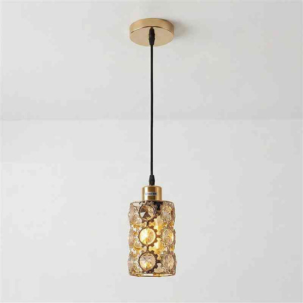 Kristall-Pendelleuchte, French Gold, E27 Vintage Hängelampe~3721