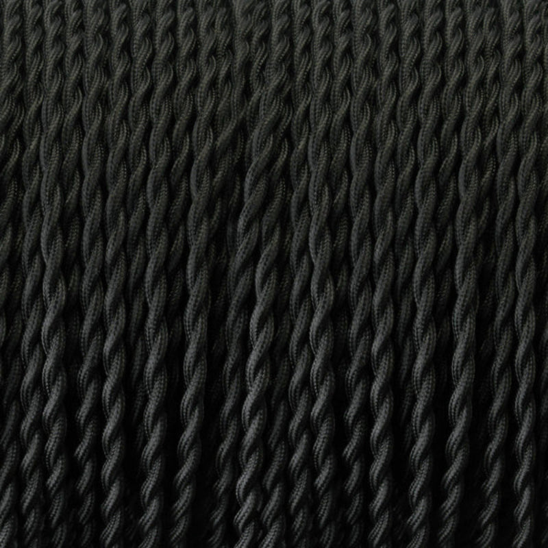 3-adriges Gedrehtes Schwarz  Stoffummanteltes kabel