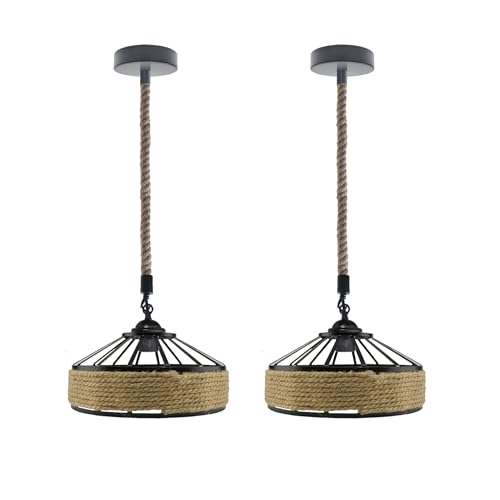 rope pendant and rustic light
