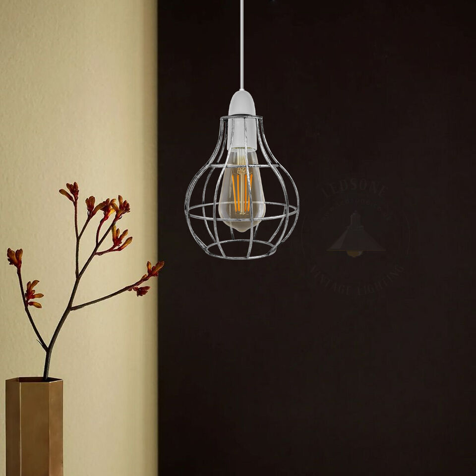Vintage-Lampenschirm in Ballonform, industrieller Lampenschirm aus Metall