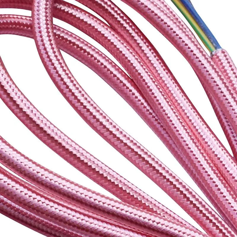 3-adriges rundes Stromkabel fur lampen-Glänzendes rosa