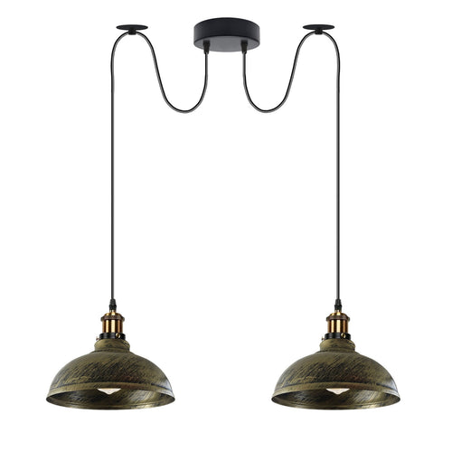 2m moderne industrielle Spinnen-Pendelleuchte 2-flammige Hängelampe E27 ~3794