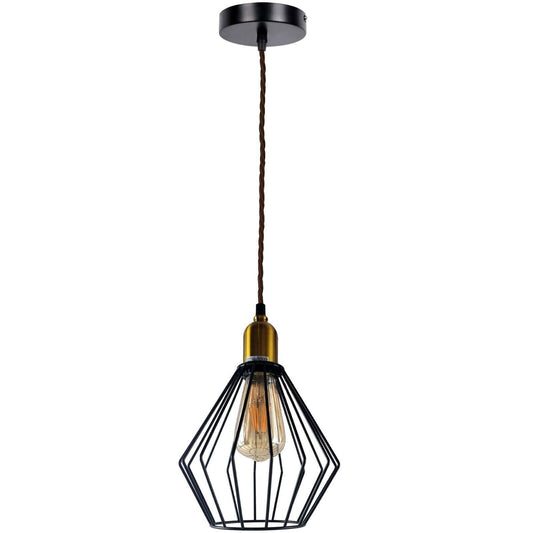Paralume in metallo in stile vintage con design a gabbia~3170