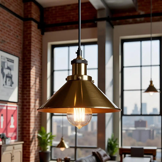 Industrie Vintage Kegel-Pendelleuchte Längenverstellbar~4119