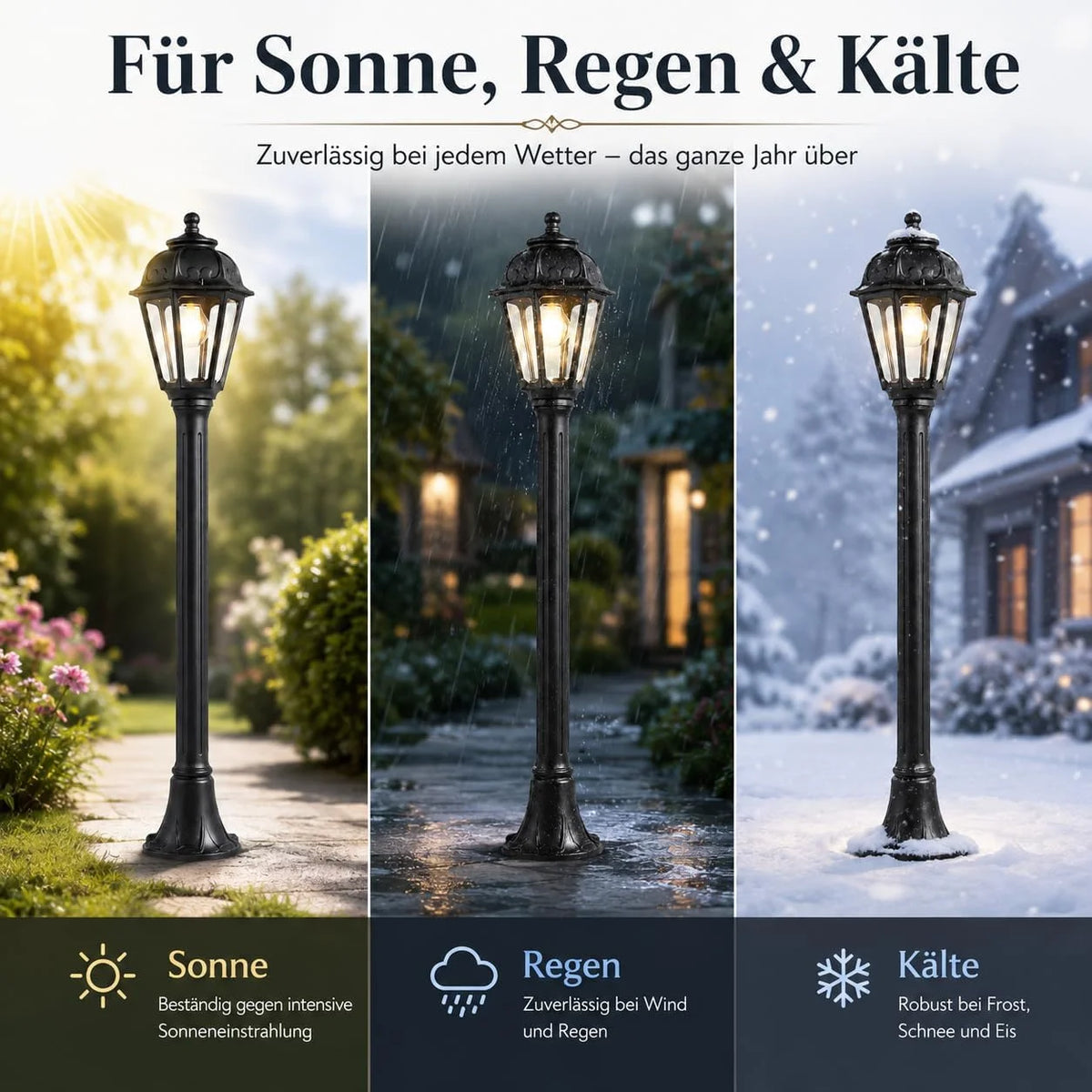 nostalgische Gartenleuchte schwarz kaufen