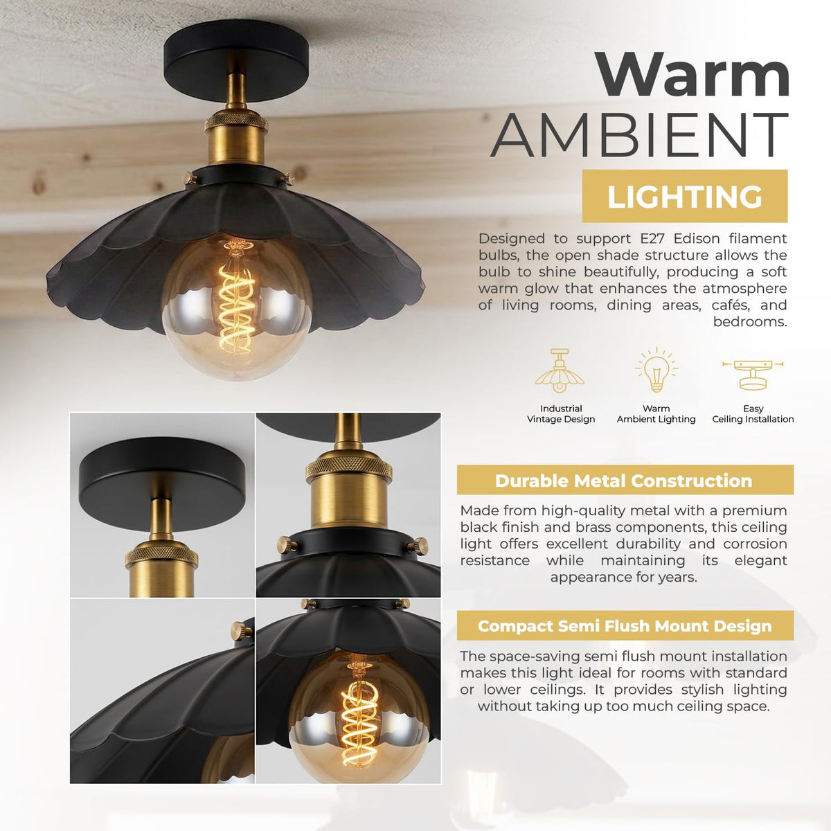 light flush industrial ceiling