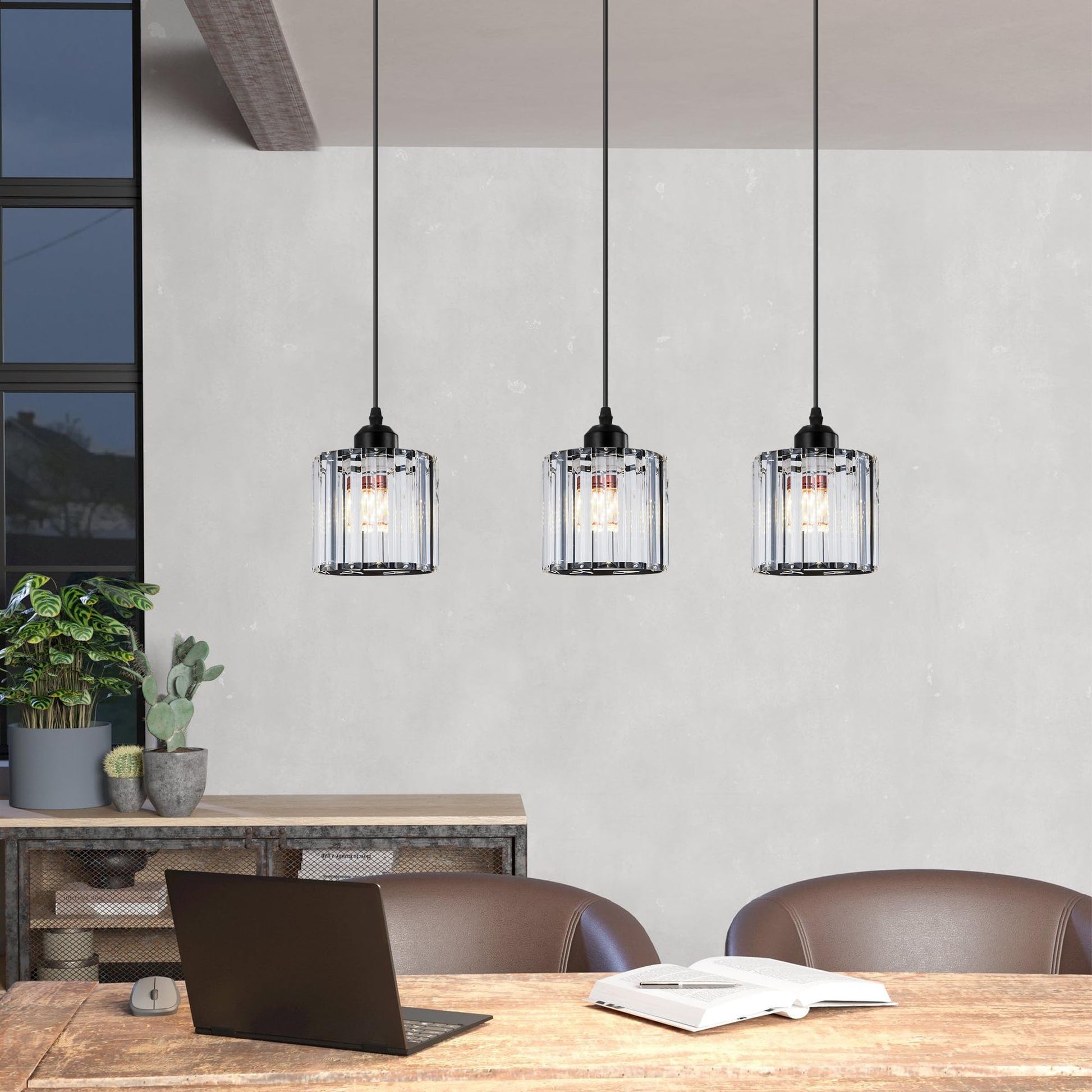 modern crystal led pendant