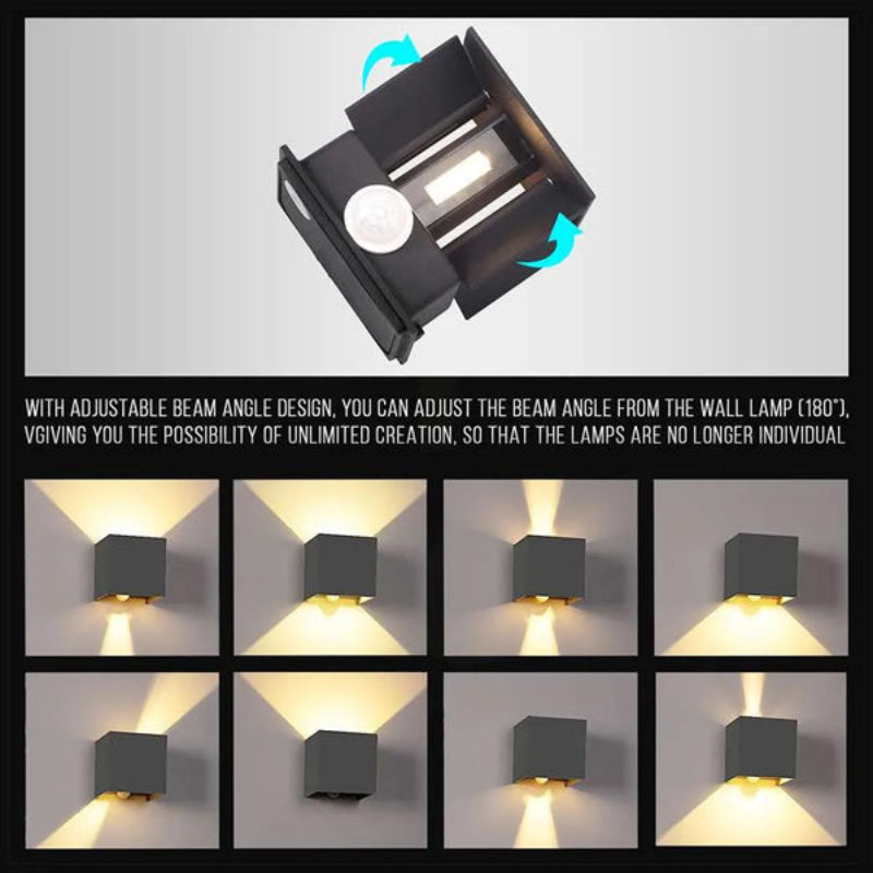 Aluminium Wandlampe Cube