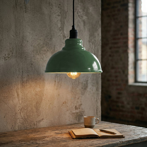 Industrie Fabrikpendelleuchte Ø 29cm Retro Hängeleuchte ~3427