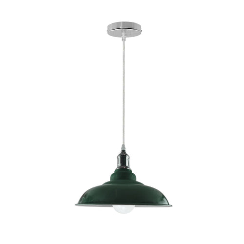 Lampada a sospensione industriale vintage da fabbrica ~3280