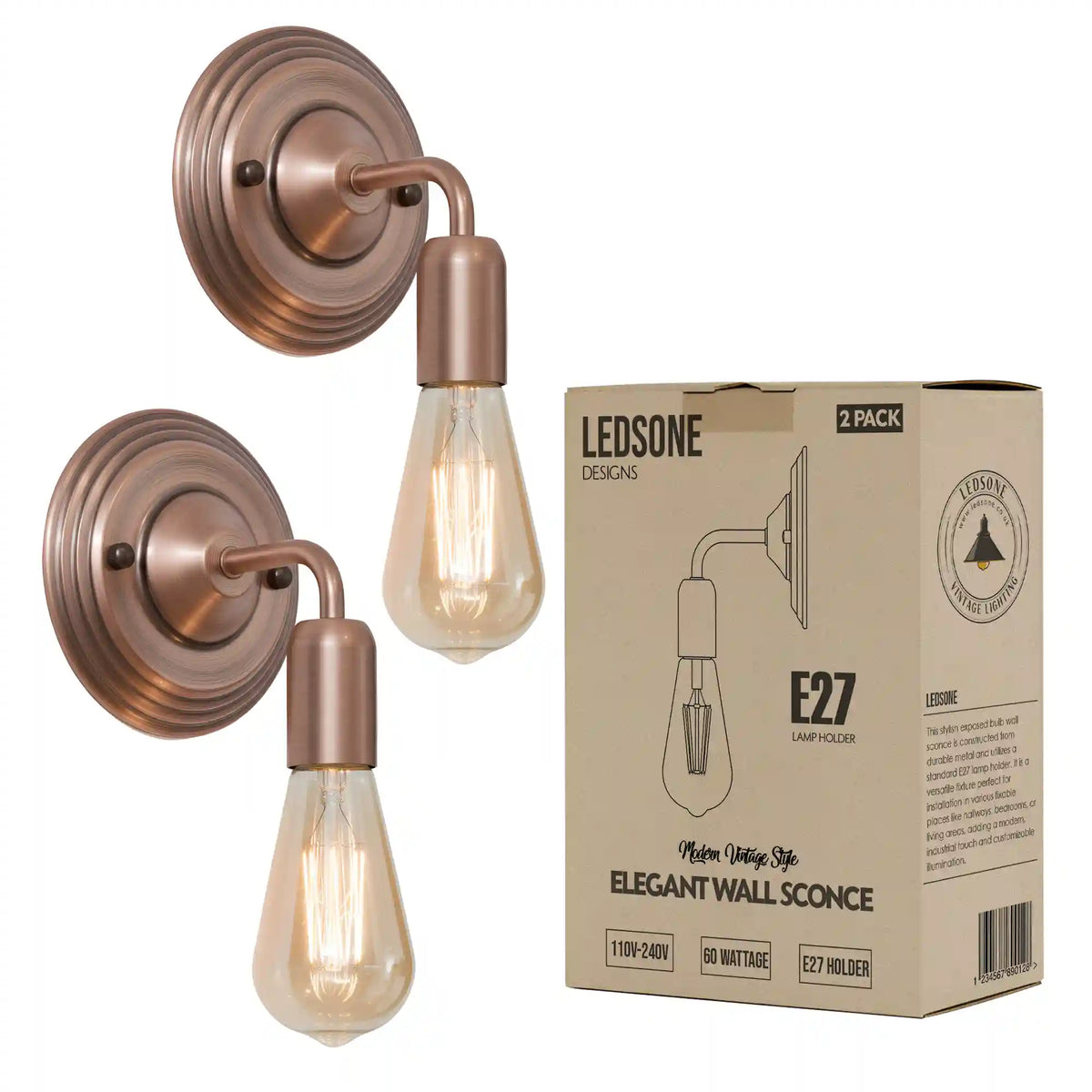 industrielle wandlampe e27