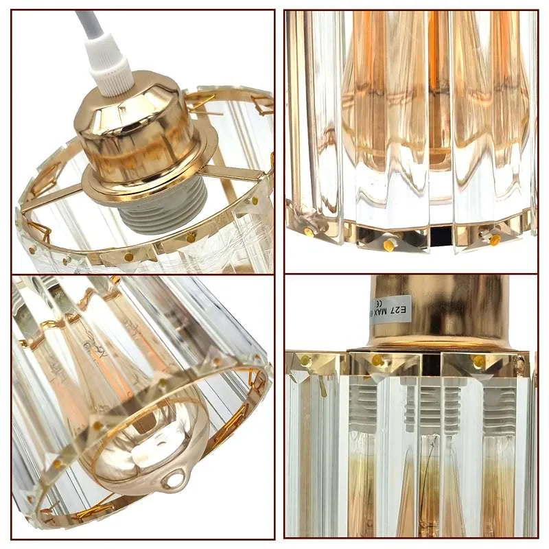 Deckenlampe Glas Kristalle