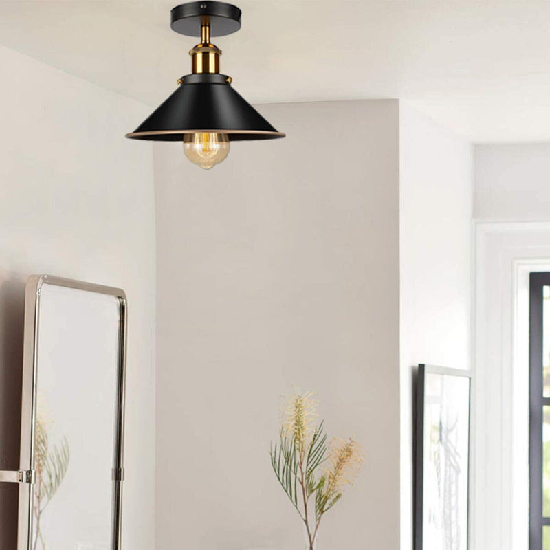 Deckenleuchte Metall Schwarz Gold