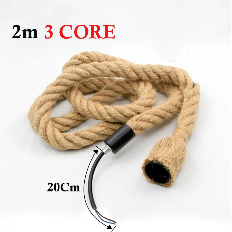 Esstischlampe Holz Seil