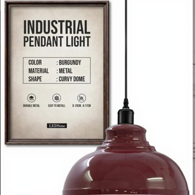 Farbige Metallpendelleuchte Retro-Stil